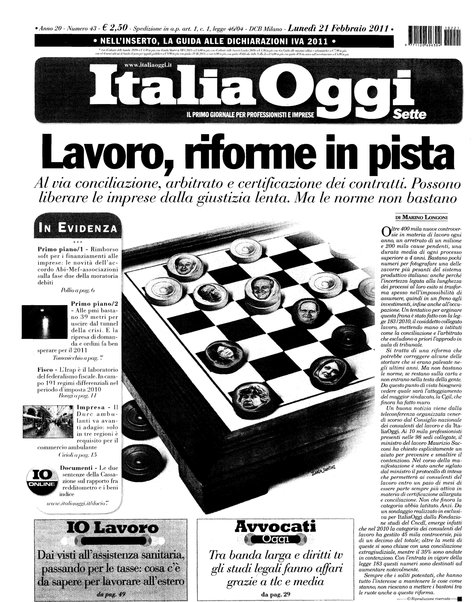 Italia oggi : quotidiano di economia finanza e politica